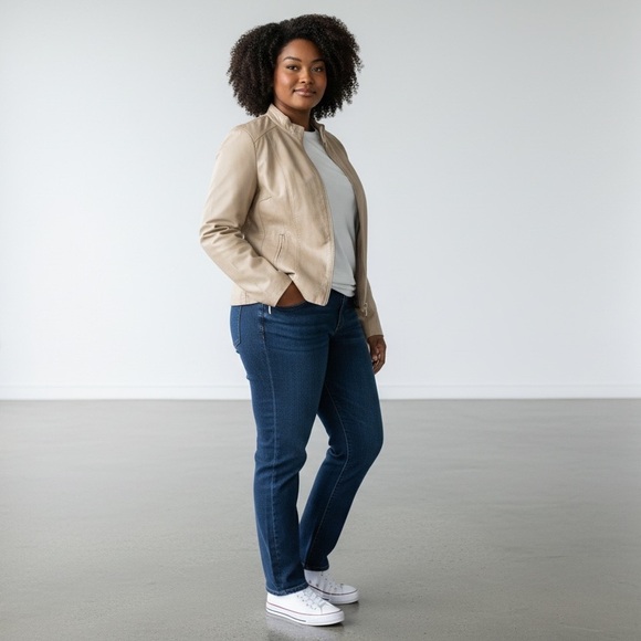 Vera Pelle Black Horse Co. L Leather Jacket Made in Italy Florence Stone Beige - Picture 2 of 7